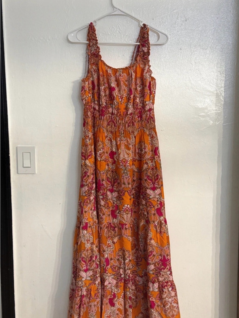 Indigo Orange and Pink Paisley button up front 
Maxi Dress Xl - Picture 3 of 3